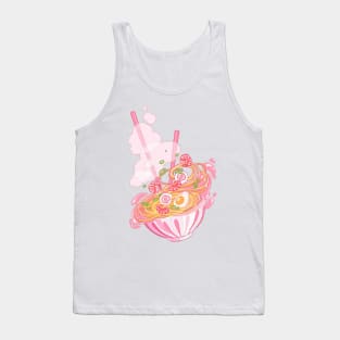 The cute pink ramen bowl with shrimps and noodle Tank Top